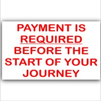 Payment is Required before Start of Journey-Red on White-Taxi,Minicab,Minibus Sticker-Information Vinyl Sign 